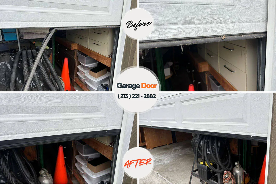 Before and after: garage door repair St. John, KS